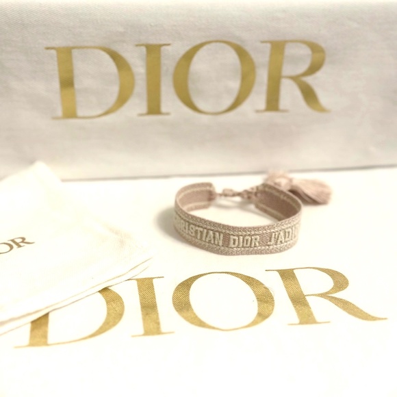 CHRISTIAN DIOR  Woven Cotton J'Adior Friendship Bracelet Pink - Picture 1 of 2